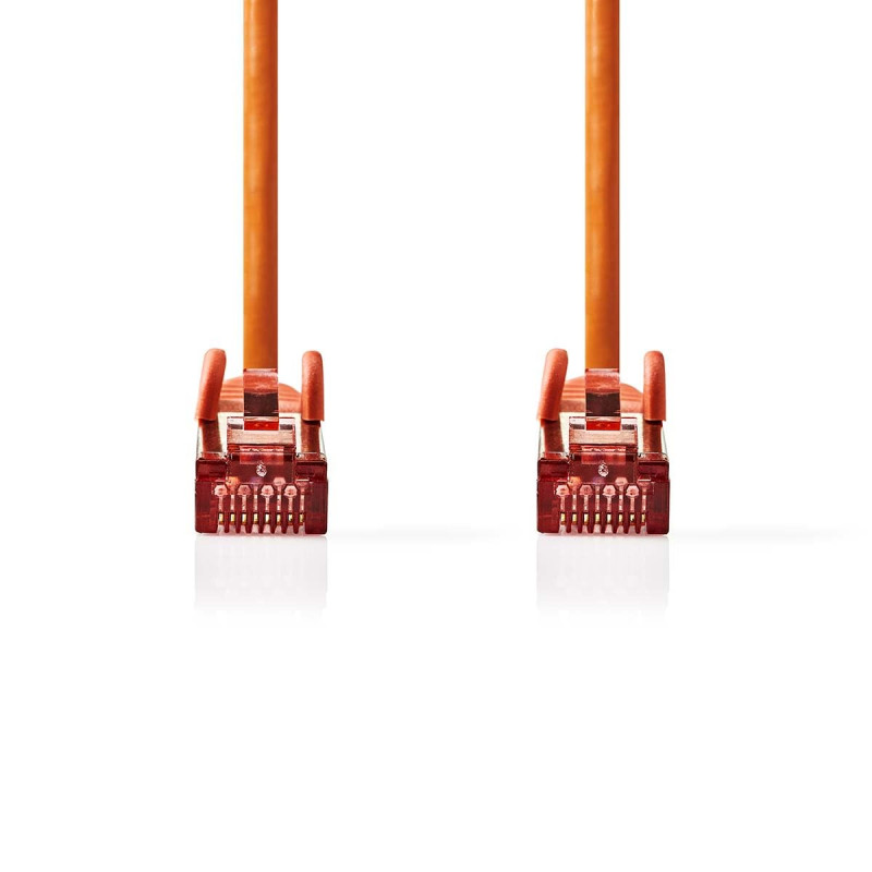 Nedis Câble réseau CAT6 - Fiche RJ45 - Fiche RJ45 - S/FTP - 5 m - Rond - LSZH - Orange - Label