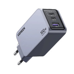 UGREEN Nexode Pro EU 3-Port GaN PD Fast Charger with USB-C Cable Universel Noir, Gris Secteur Charge Rapide Intérieure