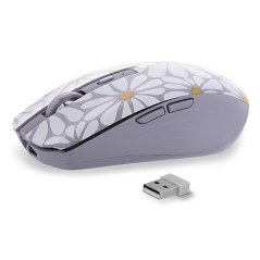 T'nB - Souris sans Fil Design, Double Mode Bluetooth et USB-A, Rechargeable Haute Autonomie, Silencieuse, Précision 1600 DPI, 6