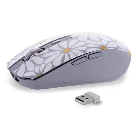 T'nB - Souris sans Fil Design, Double Mode Bluetooth et USB-A, Rechargeable Haute Autonomie, Silencieuse, Précision 1600 DPI, 6
