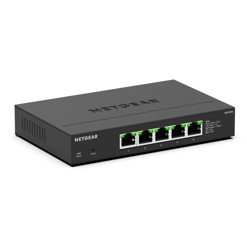 NETGEAR (MS305E) Switch Plus 5 Ports Multi-Gigabit Ethernet - manageable avec 5 x 1G/2,5G, Bureau ou Fixation Murale et Protecti