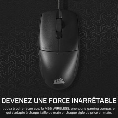 Corsair M55 Souris de Jeu FPS Légère et Filaire – 16 000 DPI – Six Boutons Programmables – Poignées Latérales Texturées – Noir