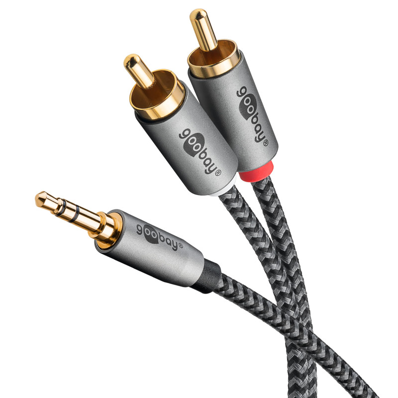 goobay 65289 Câble auxiliaire stéréo RCA vers jack 3,5 3m/ Câble audio auxiliaire hi-fi pour smartphone ; console ; chaîne hi-fi goobay 65289 Câble auxiliaire stéréo RCA vers jack 3,5 3m/ Câble audio auxiliaire hi-fi pour smartphone ; console ; chaîne hi-fi