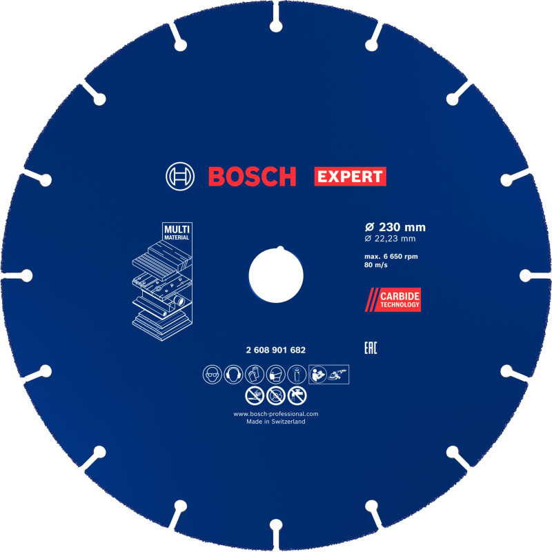 Bosch 1x Disques à tronçonner EXPERT Carbide Multi Wheel (pour Bois dur, Bois clouté, Ø 230 mm, Professional Accessoire Grande m Bosch 1x Disques à tronçonner EXPERT Carbide Multi Wheel (pour Bois dur, Bois clouté, Ø 230 mm, Professional Accessoire Grande m