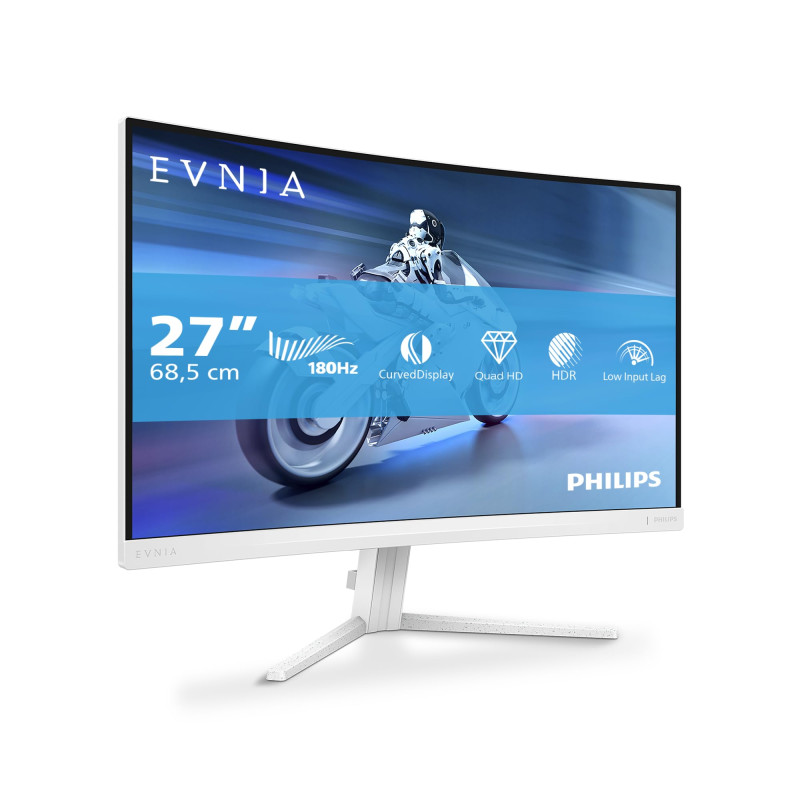 Philips Evnia 27M2C5501 - Moniteur de Jeu incurvé QHD 27 Pouces, 180 Hz, 1 ms GtG, FreeSync Premium (2560x1440, 2X HDMI 2.0, 1x Philips Evnia 27M2C5501 - Moniteur de Jeu incurvé QHD 27 Pouces, 180 Hz, 1 ms GtG, FreeSync Premium (2560x1440, 2X HDMI 2.0, 1x