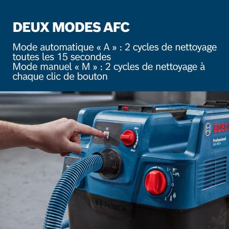 Bosch Professional Aspirateur polyvalent GAS 400 A (1 200 W, système de nettoyage automatique de filtre (AFC), y compris filtre