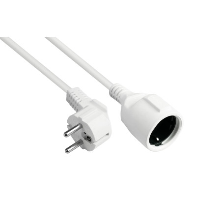Good Connections P0102-W020 Rallonge de câble d'alimentation Type E+F (CEE 7/7, coudé Type F (CEE 7/3, Droit), 1,50 mm2 Blanc