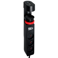 ONLAN Multiprise Power Desk Station Noir Multiprise de Bureau avec USB avec Interrupteur Câble 2M