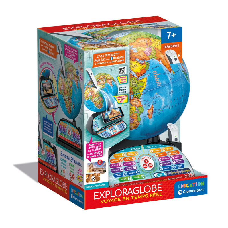 Clementoni - Exploraglobe dès 7 Ans - Voyage en Temps réel - Jeux Éducatif pour Enfant - Apprendre en s'amusant - Fabriqué en It Clementoni - Exploraglobe dès 7 Ans - Voyage en Temps réel - Jeux Éducatif pour Enfant - Apprendre en s'amusant - Fabriqué en It