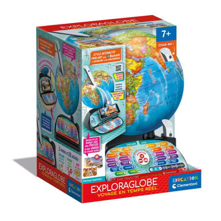 Clementoni - Exploraglobe dès 7 Ans - Voyage en Temps réel - Jeux Éducatif pour Enfant - Apprendre en s'amusant - Fabriqué en It