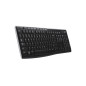 Logitech 920-003754 K270 Clavier Sans Fil pour Windows, 2.4 GHz Sans Fil, Taille Standard, Pavé Numérique, 8 Touches Multimédia,