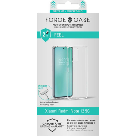 Force Case Coque Renforcée Xiaomi Redmi Note 12 5G Feel Transparente - Garantie à Vie - Certifié GRS