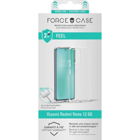 Force Case Coque Renforcée Xiaomi Redmi Note 12 5G Feel Transparente - Garantie à Vie - Certifié GRS