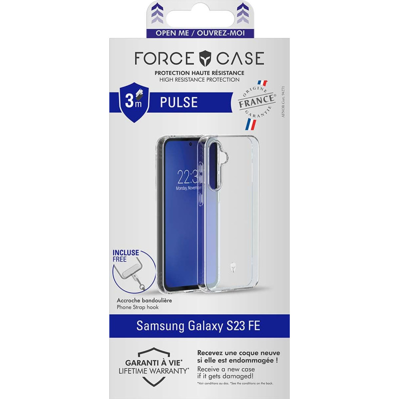 Force Case Coque Renforcée Samsung G S23 FE Pulse Origine France Garantie Garantie à Vie Transparente - FR Force Case Coque Renforcée Samsung G S23 FE Pulse Origine France Garantie Garantie à Vie Transparente - FR