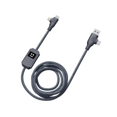 Xoopar - ALLURE Câble de Charge Rapide Multi USB 4 en 1 - Chargeur Universel en Plastique Recyclé - Connecteurs USB, USB-C et Li