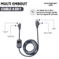 Xoopar - ALLURE Câble de Charge Rapide Multi USB 4 en 1 - Chargeur Universel en Plastique Recyclé - Connecteurs USB, USB-C et Li Xoopar - ALLURE Câble de Charge Rapide Multi USB 4 en 1 - Chargeur Universel en Plastique Recyclé - Connecteurs USB, USB-C et Li