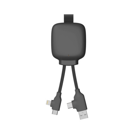 Câble Multi-Connecteurs USB 4 en 1 - Chargeur Universel et Batterie Externe 3000 mAh en Plastique Recyclé - Xoopar Gamma Lite No