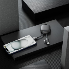 Câble Multi-Connecteurs USB 4 en 1 - Chargeur Universel et Batterie Externe 3000 mAh en Plastique Recyclé - Xoopar Gamma Lite No