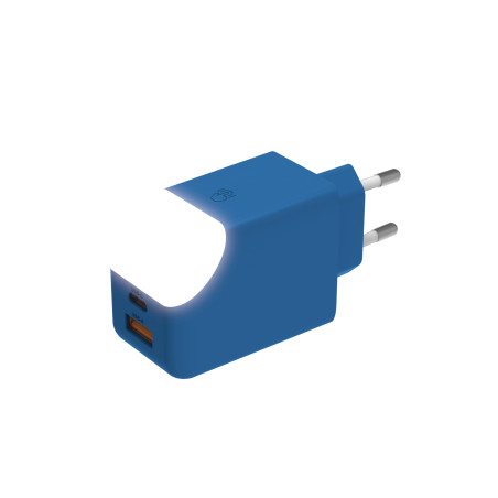 Adaptateur Secteur Double Ports Charge Rapide 65W - Port USB et USB C - Idéal pour Charger Téléphones Tablette Ordinateur - avec