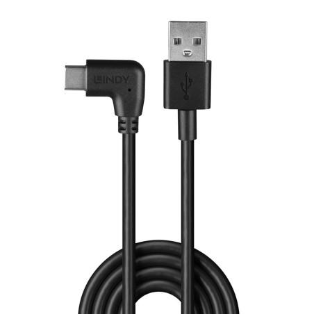 Lindy Câble USB 2.0 Type A vers C coudé, 1m