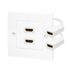 LogiLink AH0015 Adaptateur douille HDMI 2 ports Blanc