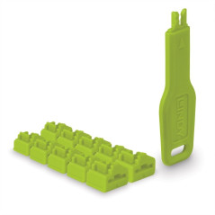 Lindy Verrous de Ports RJ45 (10 pièces) avec clé, Vert