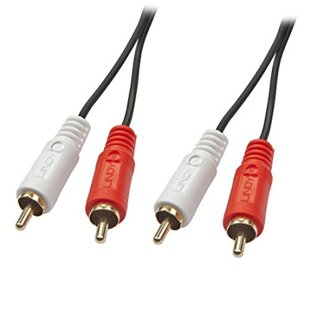 LINDY Câble Audio Premium 2X RCA mâle vers 2X RCA mâle, 5m