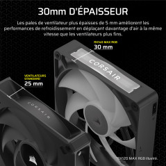 CORSAIR iCUE Link RX140 Max RGB 140mm PWM Ventilateur Épaiss avec iCUE Link System Hub – Pression Statique Élevée – Palier à Dôm