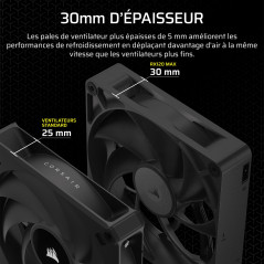 CORSAIR iCUE Link RX120 Max 120mm PWM Ventilateur Épaiss avec iCUE Link System Hub – Pression Statique Élevée – Liquid Crystal P