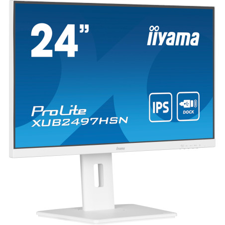 iiyama Moniteur XUB2497HSN-W2-23.8", IPS, 1920 x 1080/100Hz, 1H1DP1C, Has, RJ45