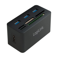 HUB All-in-One CardReader LogiLink SuperSpeed 3xUSB microSD/SD passiv Black