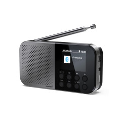 SHARP DR-P520(GY) Osaka - Radio numérique de Poche Portable avec Bluetooth 5.3, Lecteur Audio Mono Dab+/FM, Compact et léger, Al