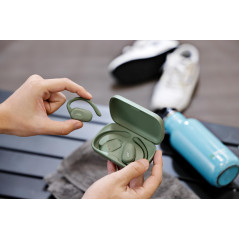 JVC Nearphones Oreilles Libres True Wireless avec Crochet pivotant, Driver néodyme 16mm, Bluetooth 5.4, Autonomie 26heures - HA-