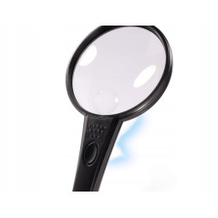 Hama Loupe de Lecture à LED Basic 90 LED (1 unité, grossissement x4, diamètre de 90 mm, Taille de 94 mm x 202 mm x 16 mm) Noir/T