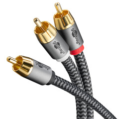 goobay 65301 Câble RCA en Y 3m / Câble coaxial numérique mono vers stéréo/Connexions plaquées or/Câble audio RCA mâle vers 2x RC