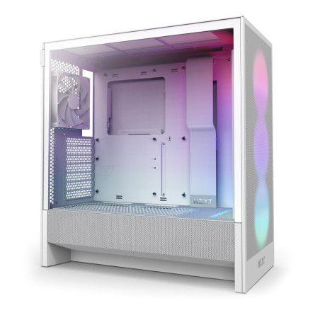 NZXT H5 Flow RGB - Boîtier de PC Gaming Compact Moyen Tour ATX - Flux d'air élevé - F360 RGBCore (CV) Inclus - Support de radiat