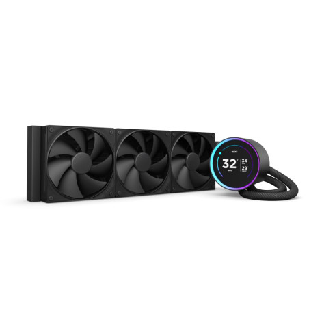 NZXT Kraken Elite 360 - Refroidisseur liquide tout-en-un pour ordinateur - Radiateur 360 mm - Trois ventilateurs F120P - Écran L