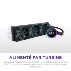 NZXT Kraken Elite 360 - Refroidisseur liquide tout-en-un pour ordinateur - Radiateur 360 mm - Trois ventilateurs F120P - Écran L