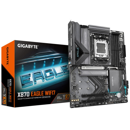 GIGABYTE Carte Mère X870 Eagle WIFI7 - Prend en Charge Les processeurs AMD Ryzen 9000, VRM à 14+2+2 Phases, jusqu'à 8000MHz DDR5