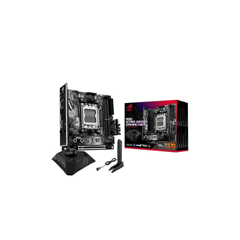 ASUS ROG Strix X870-I Gaming WiFi – Carte mère Gaming AMD Ryzen AM5 X870 Mini-ITX, (DDR5, 10+2+1 DrMOS, 2 x M.2, PCIe 5.0, WiFi ASUS ROG Strix X870-I Gaming WiFi – Carte mère Gaming AMD Ryzen AM5 X870 Mini-ITX, (DDR5, 10+2+1 DrMOS, 2 x M.2, PCIe 5.0, WiFi