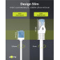 goobay Câble patch slim/ultra flexible RJ45 CAT 6A U/UTP CU/Câble Ethernet fin avec connecteurs courts / 10 Gbit/s LSZH - Protec