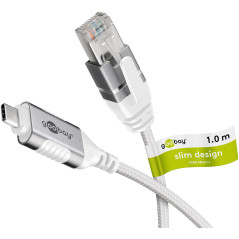 goobay Câble fin USB-C 3.1 vers RJ45 Ethernet CAT 6 Câble adaptateur/Connexion Internet filaire stable avec routeur/commutateur