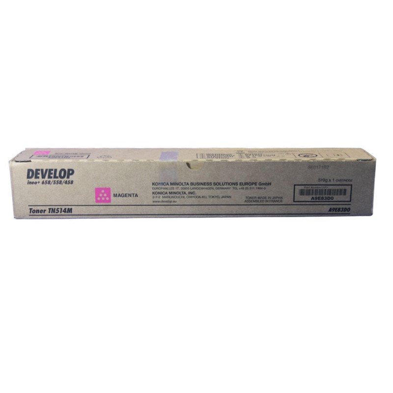 Develop a9e83d0 26000páginas Toner laser pour magenta, Develop, Develop Ineo + 458 + 558/Plus/458/Plus 558/tn-514 m 1 pièce (S) Develop a9e83d0 26000páginas Toner laser pour magenta, Develop, Develop Ineo + 458 + 558/Plus/458/Plus 558/tn-514 m 1 pièce (S)