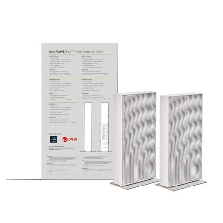 Pack de 2 Routeurs Mesh WiFi Connect W7, WiFi 7 jusqu'à 6.4 Gbps, Système Mesh, MLO, Supporte Le 6GHz / 5GHz / 2,4 GHz et Le 320