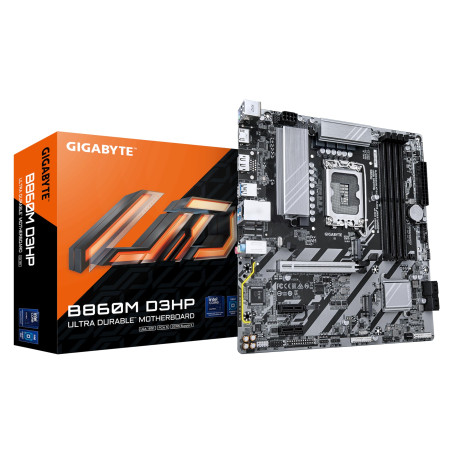 GIGABYTE B860M D3HP Carte mère - Processeurs Intel Core Ultra, VRM 4+1+2+1 Phases, jusqu'à 9066MHz DDR5, 2xPCIe 4.0 M.2, LAN GbE