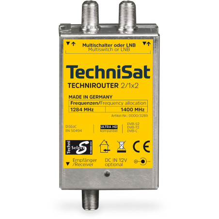 TechniSat TECHNIROUTER Mini 2/1x2 - Solution monocâble/Unicable, pour réception Double, 2 Positions Satellite Via Un câble, Le r