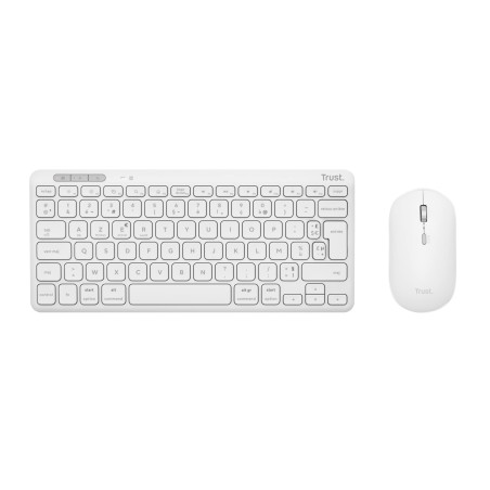 Trust Lyra Pack Clavier et Souris sans Fil Bluetooth, AZERTY Français, 84% Plastique Recyclé, Mini Clavier Rechargeable pour PC,