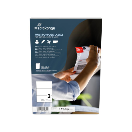 MediaRange MRINK142 Étiquettes 210x99mm blanc 150 pièce universal forte adhésion