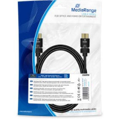 MediaRange MRCS197 HDMI Câble de Connexion 2m Gaine Textile 18GB Noir