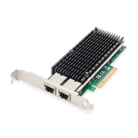 DIGITUS Carte réseau pour serveur 10 Gigabit Ethernet - 2 ports RJ45 - NIC - Intel X540 BT2 - 10/100/1000/10000 Mbps